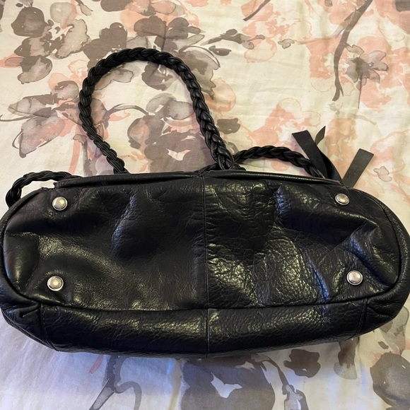 Black pebble leather B Makowsky hand bag - Picture 5 of 5